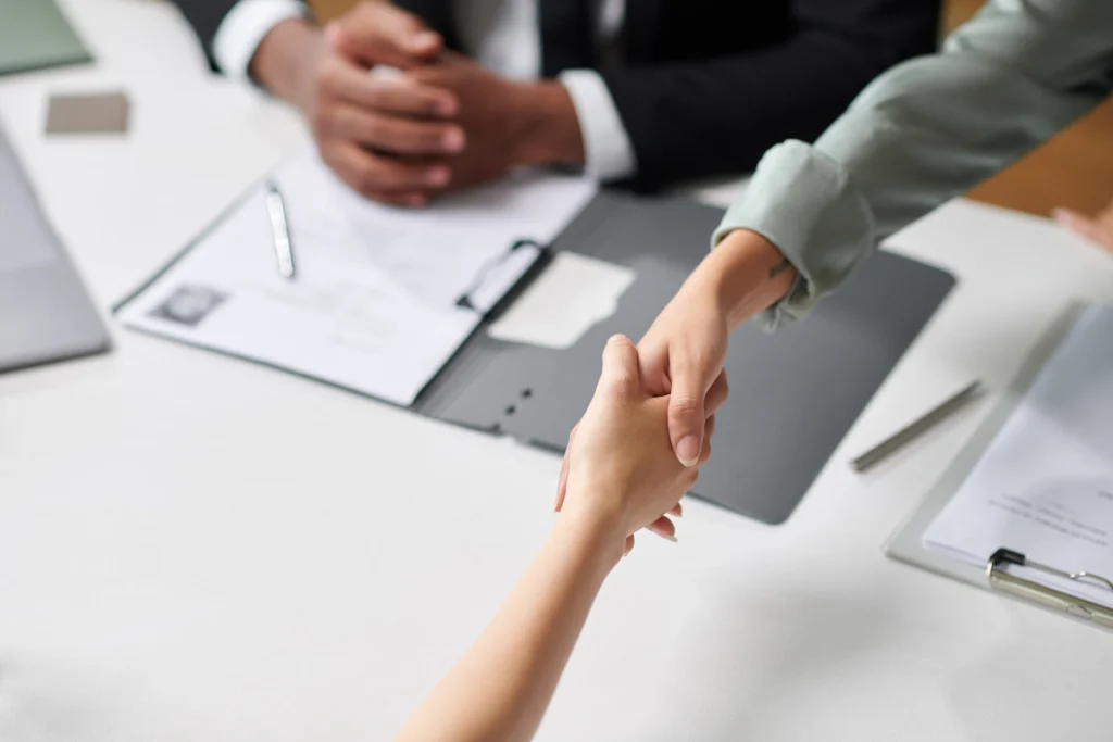 Pre-PA Services, handshake during an interview